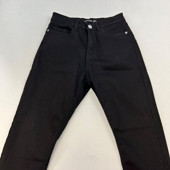 Boohoo Women’s High Rise Black Skinny Jeans Five Pocket Sz 6 - Picture 2 of 9